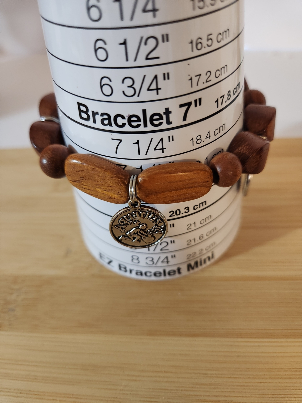 Reserved For topchef1 Wood Bead Zodiac Charm Bracelet - Brown - Picture 7 of 9